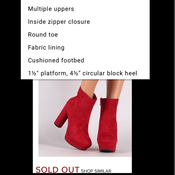 CHERRY CRUSH PLATFORM CYLINDRICAL HEEL BOOTIE - Picture 4 of 5